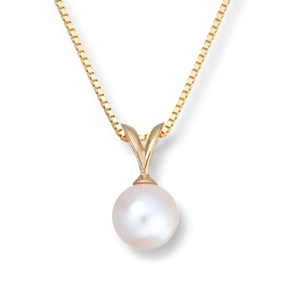 Gold by Frisenberg – Anheng i gult gull med akoya/kulturperle 9-9,5 mm