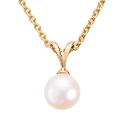 Gold by Frisenberg – Anheng i gult gull med akoya/kulturperle 7-7,5 mm
