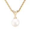 Gold by Frisenberg – Anheng i gult gull med kulturperle, 6,5 – 7 mm