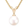Gold by Frisenberg – Anheng i gult gull med kulturperle, 8,5 – 9 mm
