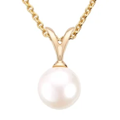 Gold by Frisenberg – Anheng i gult gull med kulturperle, 8,5 – 9 mm