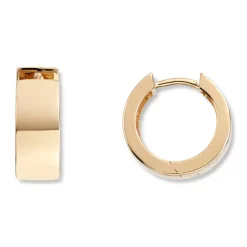 Gold by Frisenberg – Brede øreringer i gult gull – 16 mm diameter