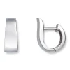 Gold by Frisenberg – Brede, asymmetriske øreringer i polert hvitt gull – 6mm brede
