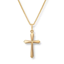 Gold by Frisenberg – Gullkors anheng i 14K gult gull med forgyldt sølvkjede.