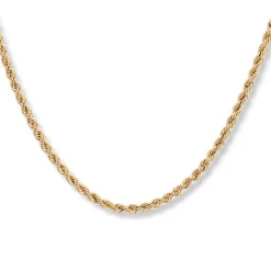 Gold by Frisenberg – Halslenke i gult gull, Massiv Cordell/vridd – 45 cm