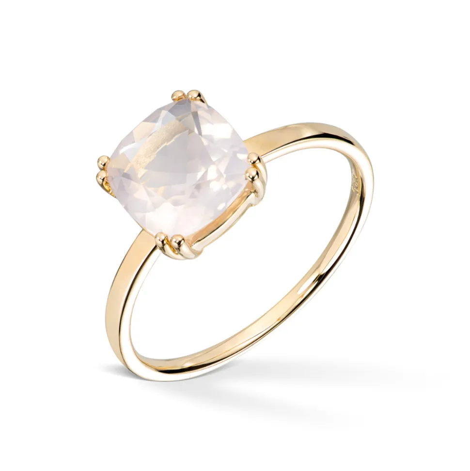 Gold by Frisenberg – Ring i gult gull med rosa kvarts
