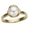 Gold by Frisenberg – Solid ring i gult gull med ferskvannsperle