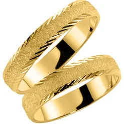 Gult gull ring – 4 mm bredde