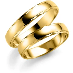 Gult gull ring – 4 mm bredde