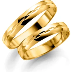 Gult gull ring – 4 mm bredde
