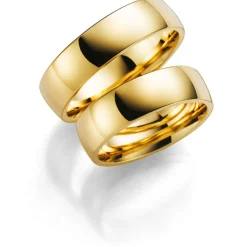 Gult gull ring – 6 mm bredde