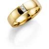 Gult gull ring – 5 mm bredde 2×0,05 ct H/SI
