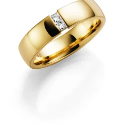 Gult gull ring – 5 mm bredde 2×0,05 ct H/SI
