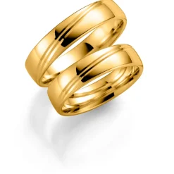 Gult gull ring – 6 mm bredde