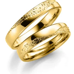 Gult gull ring – 4 mm bredde
