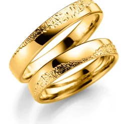 Gult gull ring – 6 mm bredde
