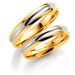 Gult/ hvitt gull ring – 5 mm bredde