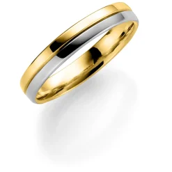 Gult/ hvitt gull ring – 4 mm bredde