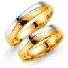 Gult/ hvitt gull ring – 6 mm bredde