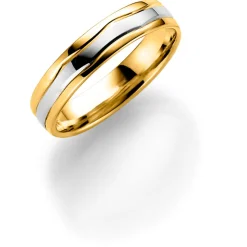 Gult/ hvitt gull ring – 6 mm bredde