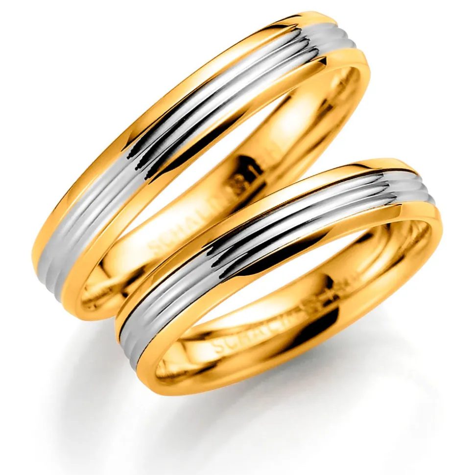 Gult/ hvitt gull ring – 3,5 mm bredde