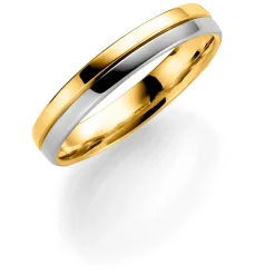 Gult/ hvitt gull ring – 3,5 mm bredde