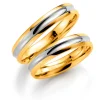 Gult/hvitt gull ring – 6 mm bredde