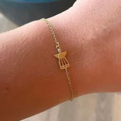 Heiring – Armbånd i rhodniert sølv, skytsengel
