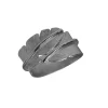 Heiring – Ring formet som en fjær i oksidert sølv, medium