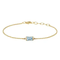 Heiring – Square armbånd i forgylt sølv med sky blue topas
