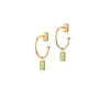 Heiring – Square pendant & creol i forgylt sølv med peridot