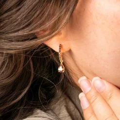 Hoop & Ring by Gulldia – Fiji ørepynt i forgyldt sølv med zirkonia, kaffe