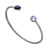 Huldresølv – Tvunnet armring i sølv – Lapis lazuli