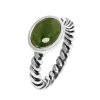 Huldresølv – Tvunnet sølvring – Jade