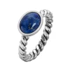 Huldresølv – Tvunnet sølvring – Lapis Lazuli