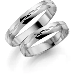 Hvitt gull ring – 4 mm bredde