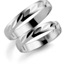Hvitt gull ring – 4 mm bredde