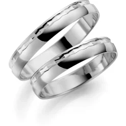 Hvitt gull ring – 2,5 mm bredde