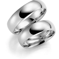 Hvitt gull ring – 7 mm bredde