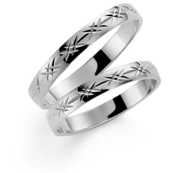 Hvitt gull ring – 6 mm bredde