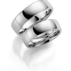 Hvitt gull ring – 6 mm bredde