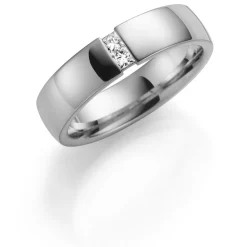 Hvitt gull ring – 5 mm bredde 2×0,05 H/SI