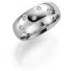 Hvitt gull ring – 6 mm bredde 2×0,03+3×0,02 ct H/SI