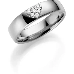 Hvitt gull ring – 5 mm bredde m/ 6x 0,01 ct H-Si diamanter.