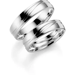 Hvitt gull ring – 6 mm bredde