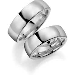 Hvitt gull ring -6 mm bredde