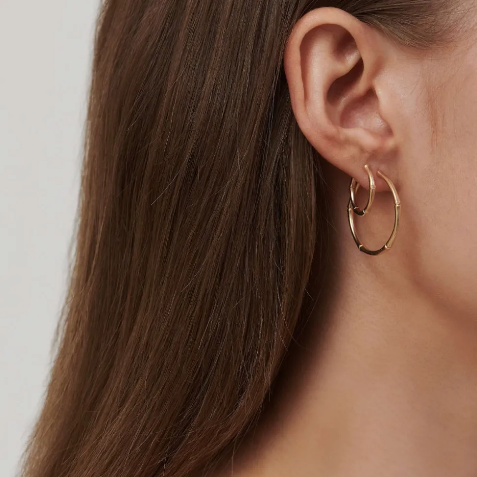 Julie Sandlau – Bamboo Hoops Small i 14k gult gull