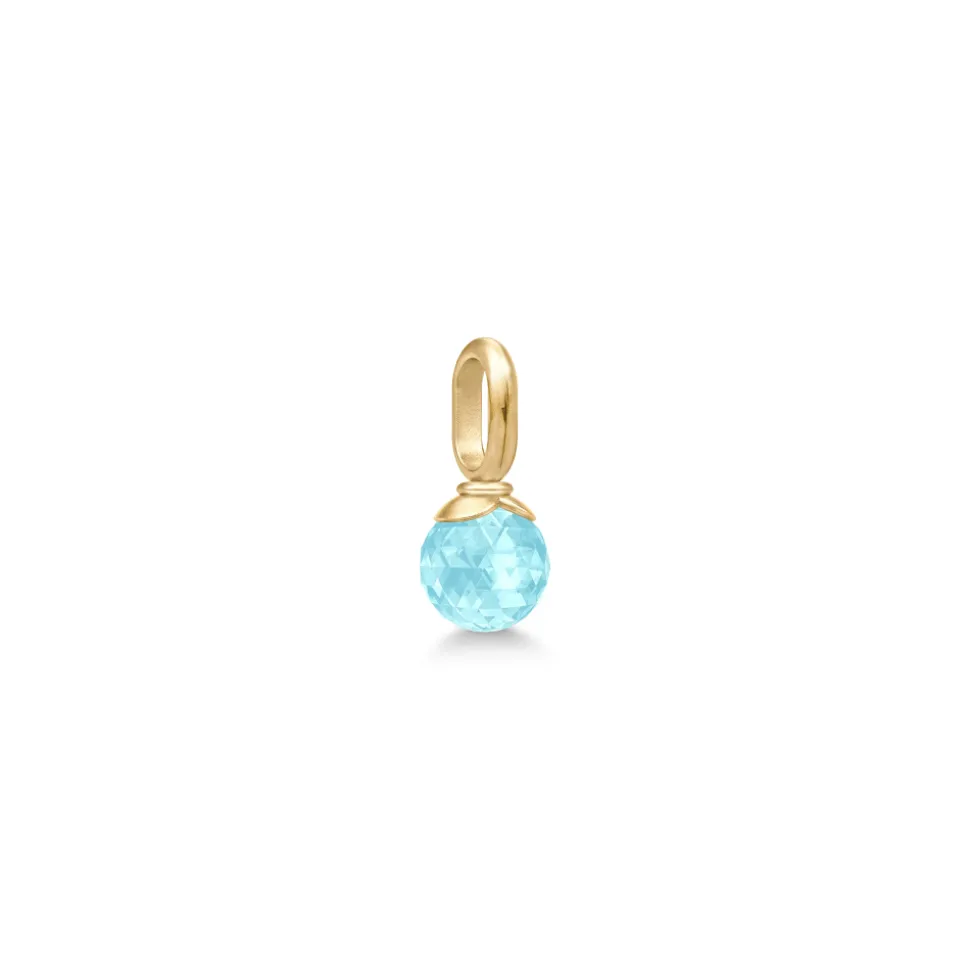 Julie Sandlau – Berry Small anheng i 22k forgylt sølv – Ice Blue