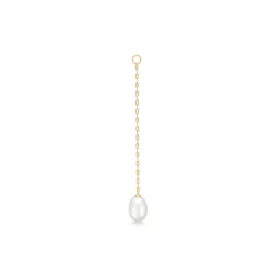 Julie Sandlau – Esther Ear Pendant White Pearl – 14k gult gull