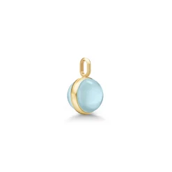 Julie Sandlau – Little Prime anheng i 22k forgylt sølv – Milky Aqua